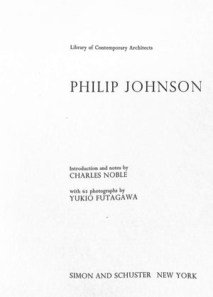 "Philip Johnson" 1972 (INSCRIBED)