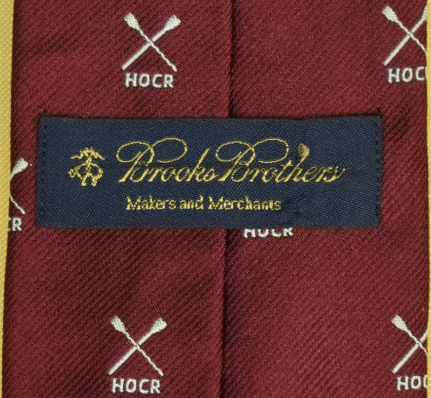 "Brooks Brothers HOCR Club Burgundy Silk Tie"