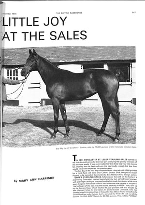 The British Racehorse: December Sales Issue 1974