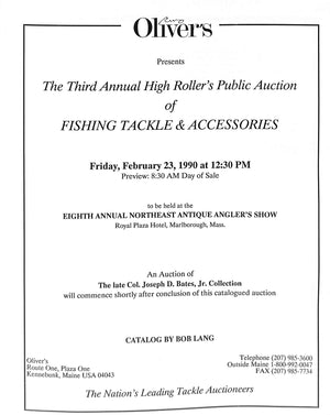 Oliver's 3rd Annual High Roller's Public Auction Of Fine Fishing Tackle & Accessories