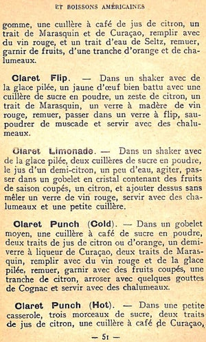 "900 Recettes De Cocktails Et Boissons Americaines" 1947 TORELLI, Adolphe