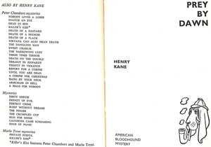 "Prey By Dawn' 1964 KANE, Henry