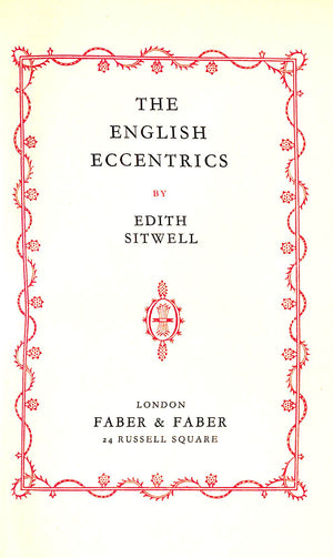 "The English Eccentrics" 1933 SITWELL, Edith