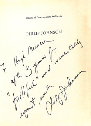 "Philip Johnson" 1972 (INSCRIBED)