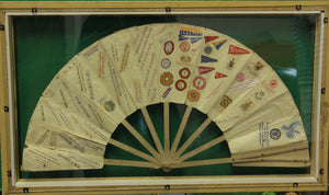 "Framed 16 Panel Double-Sided Fan w/ Stationery Crests"