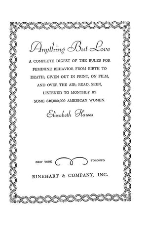 "Anything But Love" 1942 HAWES, Elizabeth