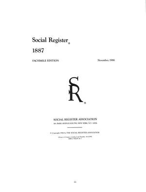 Social Register 1887 Facsimile Edition