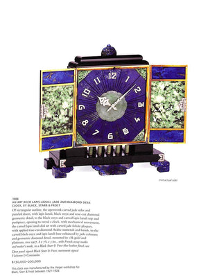 The Art Of The Deco Clock Rare Jewels And Gemstones 2008 Christie's New York