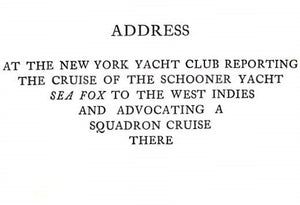 "Cruising In The West Indies" STOKES, Anson Phelps