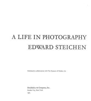 "A Life In Photography" 1963 STEICHEN, Edward