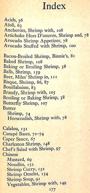 "Shrimp Cookery Over 100 Recipes Of Entrees, Appetizers, Stews, Salads" 1952 WORTH, Helen