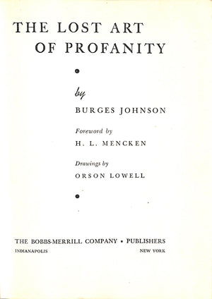 "The Lost Art Of Profanity" 1948 JOHNSON, Burges
