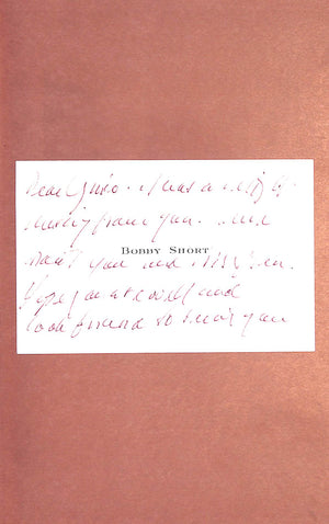 "Bobby Short: The Life And Times Of A Saloon Singer" 1995 SHORT, Bobby (INSCRIBED)