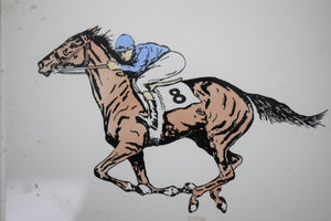 Jockey/ Racehorse Ceramic Pantry Tile