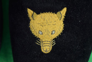 "Peal & Co of London Black Velvet Slippers w/ Gold Bullion Foxhead" Sz: 11 1/2 D (SOLD)