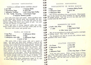 "Recipes Continental" 1949 MICHAELIS-JENA, Ruth [collected by]