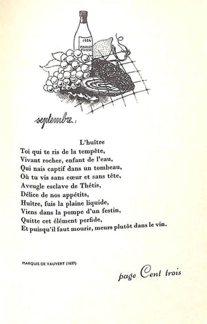"Calendrier Gastronomique: Histoires De Cuisine" 1960 DUTREY, Marius