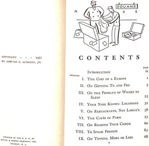 "Password to Paris: Advice For The Thrifty" ACHESON, Edward