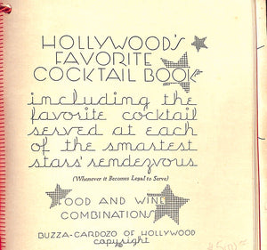 Hollywood Cocktails: Over 200 Excellent Recipes (SOLD)