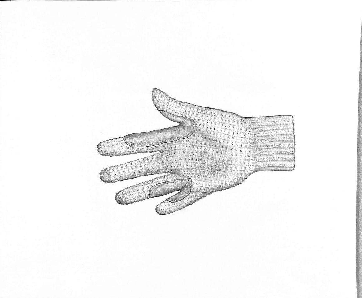 Ladies Cotton Knit/ Leather Reinforced Glove 2000 Graphite Drawing
