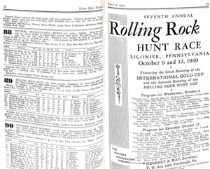"Record Of Hunt Race Meetings In America- Volume IX, Races Of 1939" 1940 VISCHER, Peter