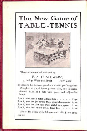 "Ping-Pong: The Game And How To Play It" 1902 PARKER, Arnold