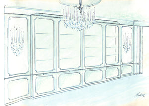 "Lanvin Paris Aquamarine Salon Cabinet c1950s Artwork"