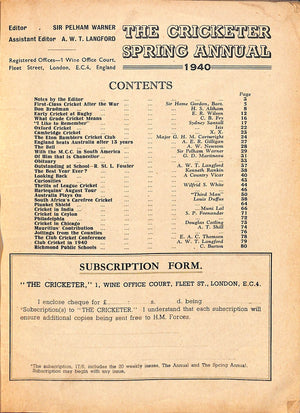 The Cricketer Spring Annual 1940