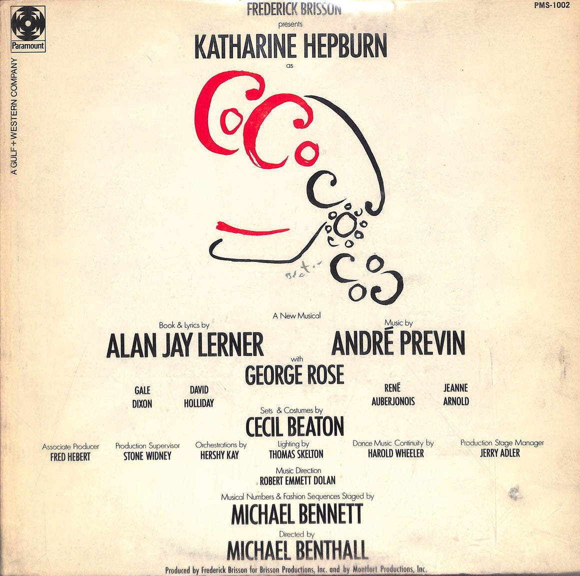 Frederick Brisson Presents: Katharine Hepburn As COCO Original Broadway Cast Recording 1969