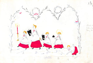 Lanvin Paris x 5 Choir Boys c1950s Artwork