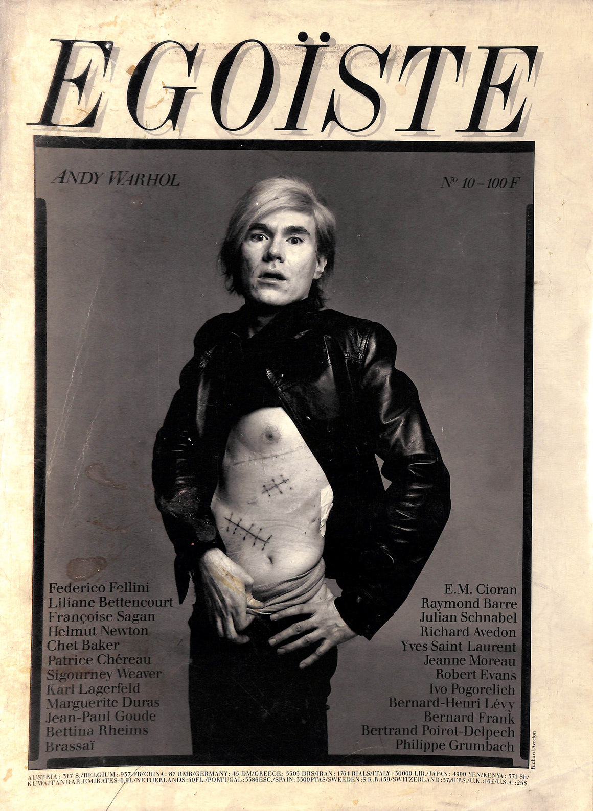 "Egoiste Andy Warhol No. 10" AVEDON, Richard [Photography]