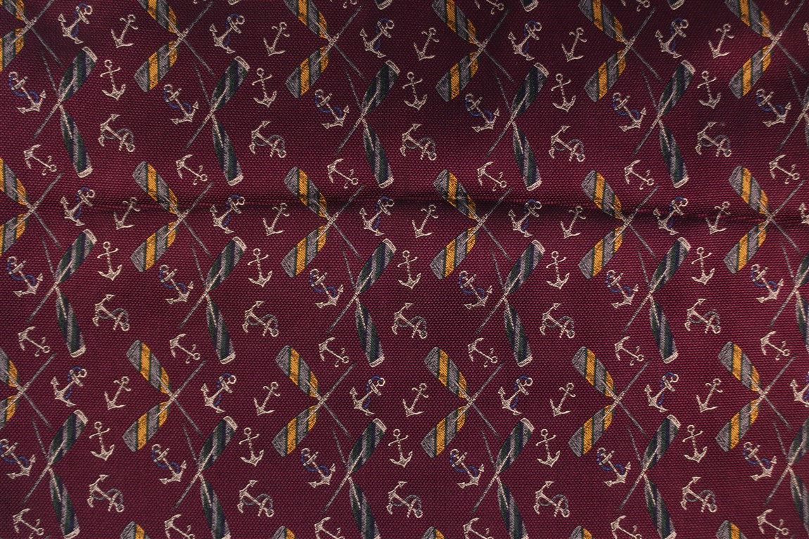 Cross Oars and Anchors on Plum Color Fabric