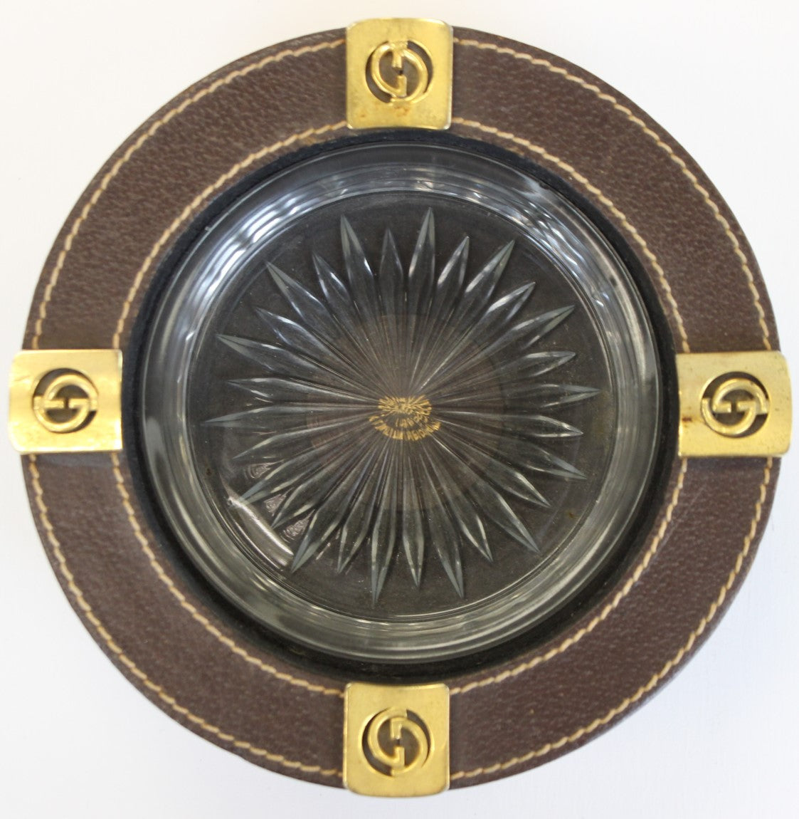 Gucci Brass Gs Leather Ashtray (SOLD)