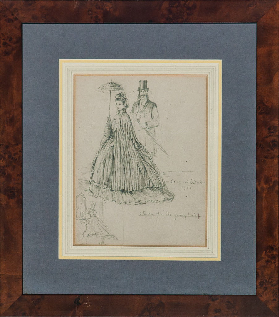 "Study For The Young Bride" 1950 Pencil Drawing by Vernon Ward