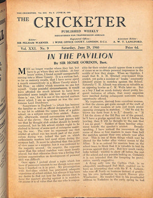 The Cricketer- June 29, 1940