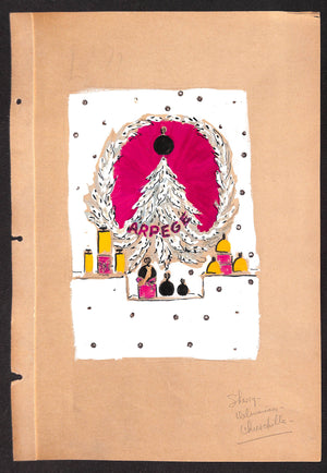 Lanvin Paris Arpege Perfume Christmas Tree c1950s Artwork
