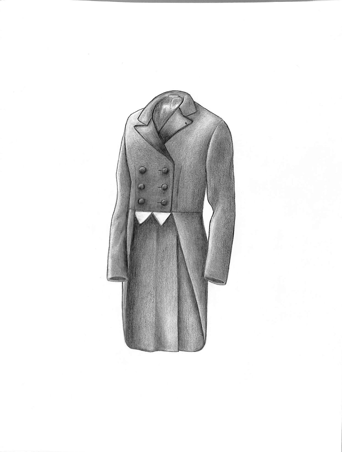 Ladies Hunt Coat 2003 Graphite Drawing