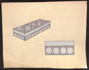 Lanvin Paris Pearl Grey Boxes c1950s Advertising Artwork