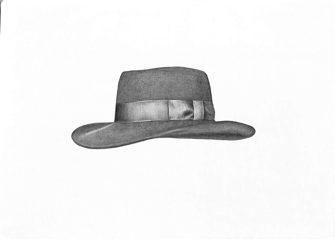 Field Hat Graphite Drawing