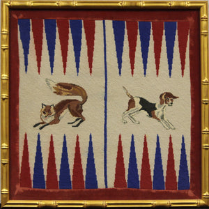 Fox & Hound Needlepoint Backgammon Board (SOLD)