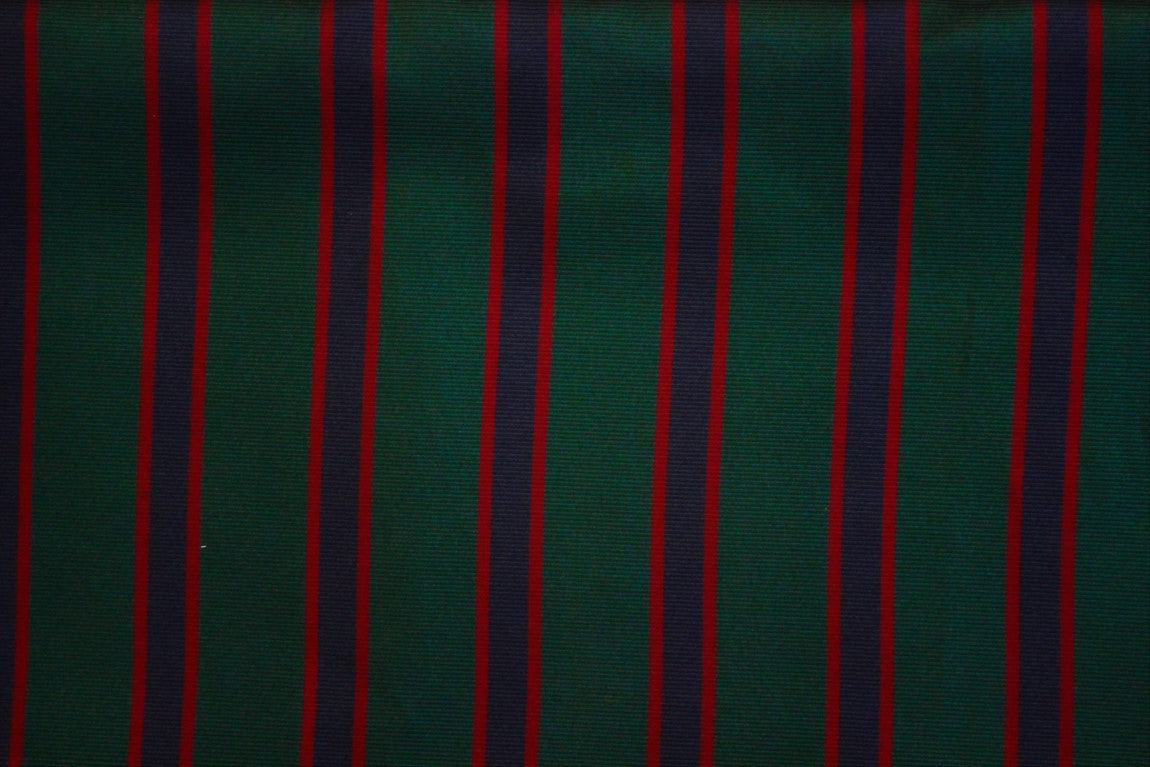 Brooks Brothers English Silk Neckwear w/ Green, Navy & Maroon Regimental Stripes