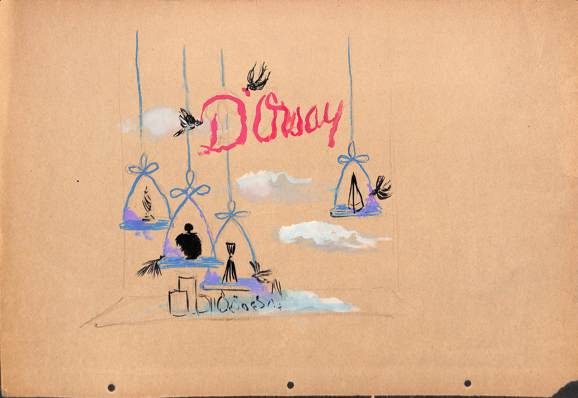 D'Orsay Lanvin Paris Perfume c1950s Advertising Artwork