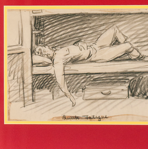 "Bunk Fatigue" Charcoal Drawing by Paul Brown (SOLD)