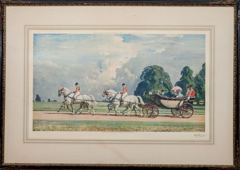 Their Majesties Return From Ascot' by Alfred J. Munnings (1878-1959) (SOLD)