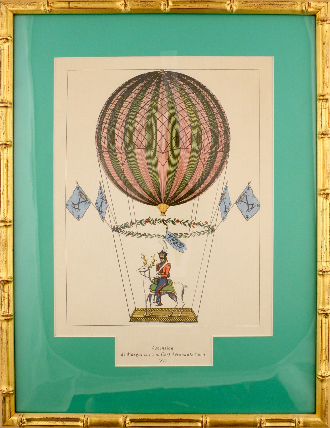 "Ascension De Margat Sur Son Cerf Aeronaute Coco" 1817 (SOLD)
