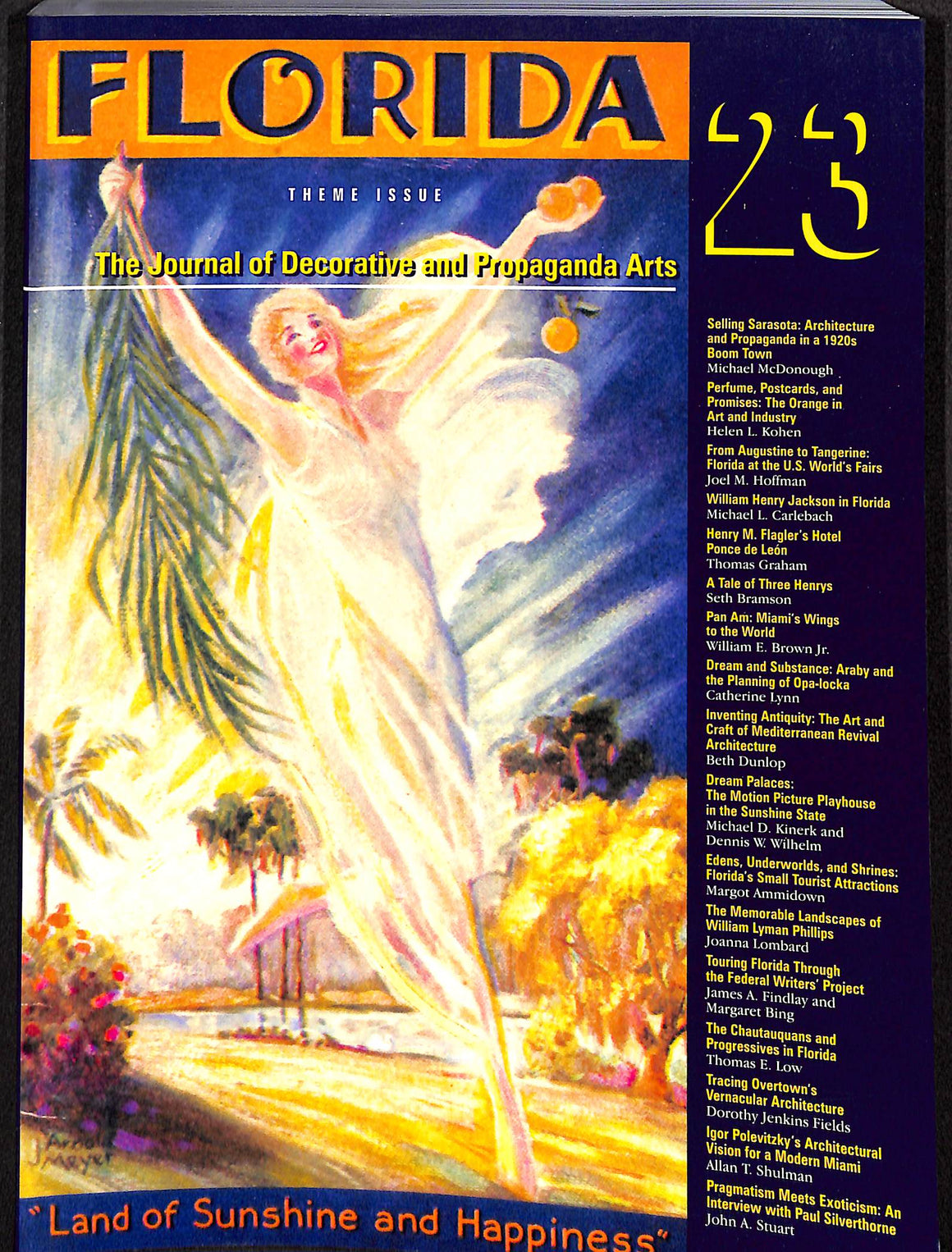 The Journal of Decorative and Propaganda Arts: Florida Theme Issue 1998