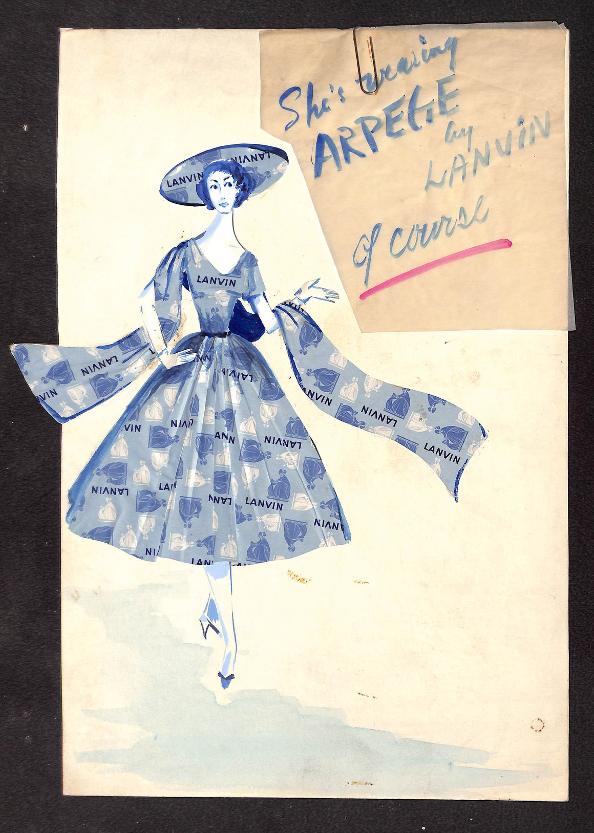 Shes Wearing Arpege By Lanvin Of Course Advertising c1950s Artwork
