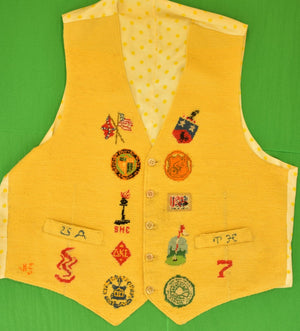 "Hand-Needlepoint Gent's Waistcoat Embroidered w/ Club Emblems" (SOLD)