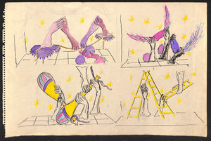 Lanvin Paris Pink/ Yellow Display Arms c1950s Artwork