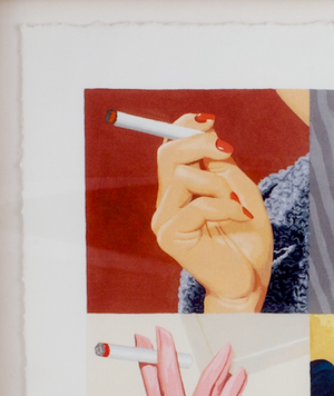 "Women's Hands, Smoking" 2000 Four-Panel Iris Print by Julia Jacquette